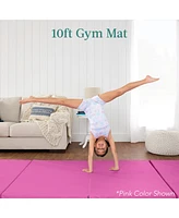 Best Choice Products 10ftx4ftx2in Folding Gym Mat 4-Panel w/ Carrying Handles & Balance Beam