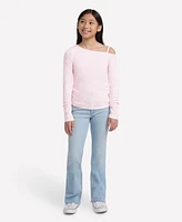 abercrombie kids Girls Asymmetrical Ruched Long Sleeve T-Shirt
