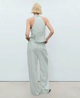 Mango Women's Low-Rise Striped Pants