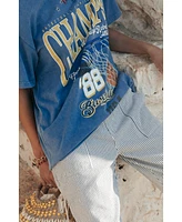 Colourful Rebel Women's Champions Acid Wash Loosefit Tee