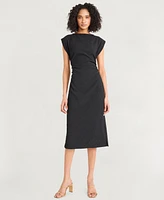 Luxely Women's Textured Ruched Midi Dress