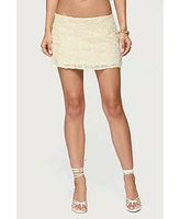 Edikted Women's Leora Textured Floral Mini Skirt