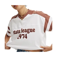 Cotton On Women's V Neck Retro Graphic Boxy Tee