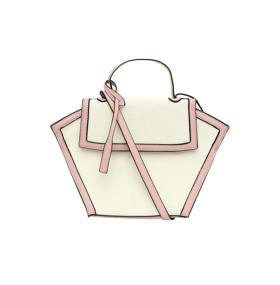 Women's The Roma Canvas Hand Bag - Blush Pink & Cloud White