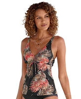 Lascana Women's Palm Print Underwire Tankini Swimsuit Top