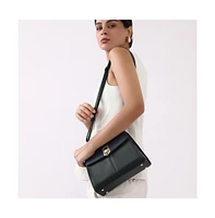 Women's The Curatus Satchel Bag - Navy Blue & Emerald Green