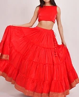 Raas Women's Tiered Shimmer Lehenga Choli