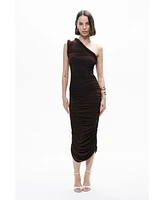 Nocturne Women's Twist Detail One-Sleeve Maxi Dress
