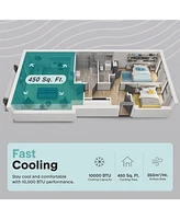 SereneLife Portable Air Conditioner & Heater - 10000 Btu (Ashrae) Compact A/C Unit with Cooling, Heating, Includes Window Mount Kit (Gray)
