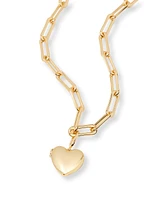brook & york Gold Plated Cami Heart Short Pendant Locket Necklace