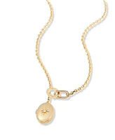 brook & york Gold Plated Cami Starburst Short Pendant Locket Necklace