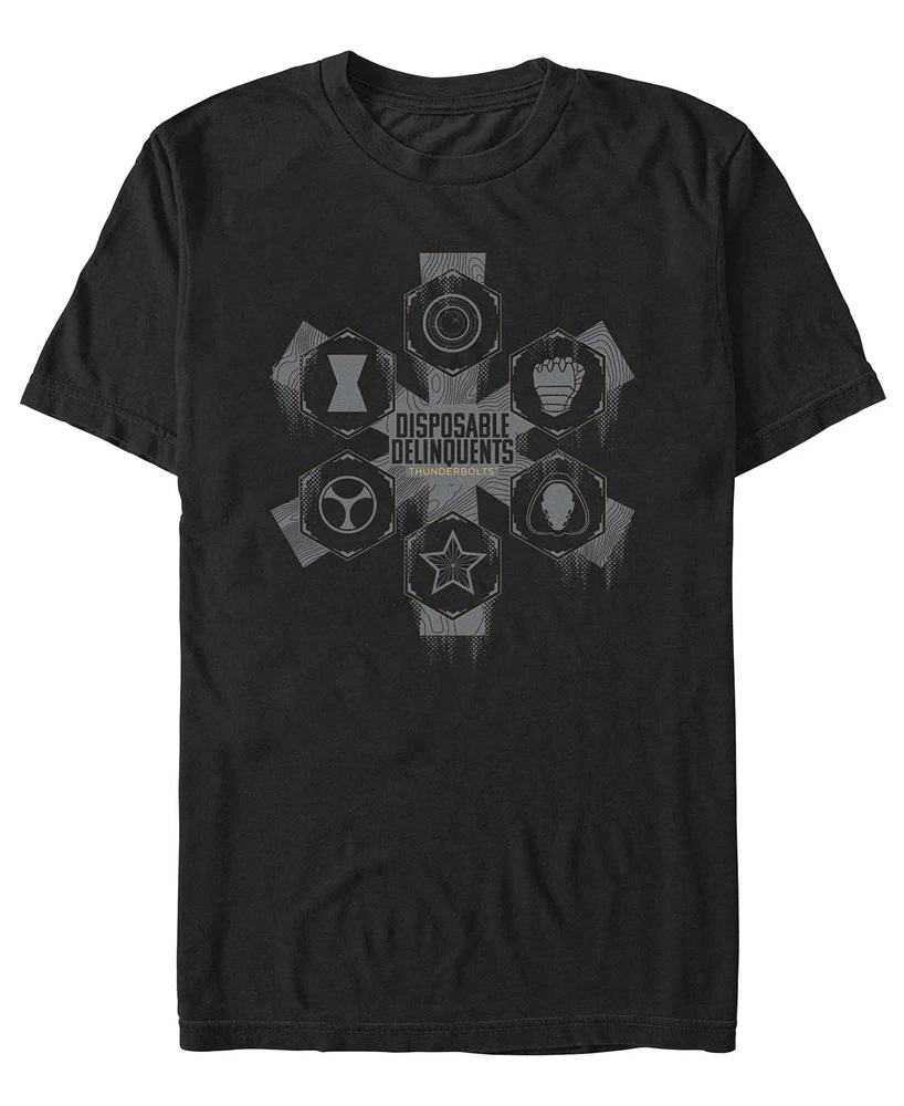 Fifth Sun Men's Disposable Delinquents Logos Short Sleeve T-Shirt