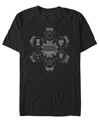 Fifth Sun Men's Disposable Delinquents Logos Short Sleeve T-Shirt