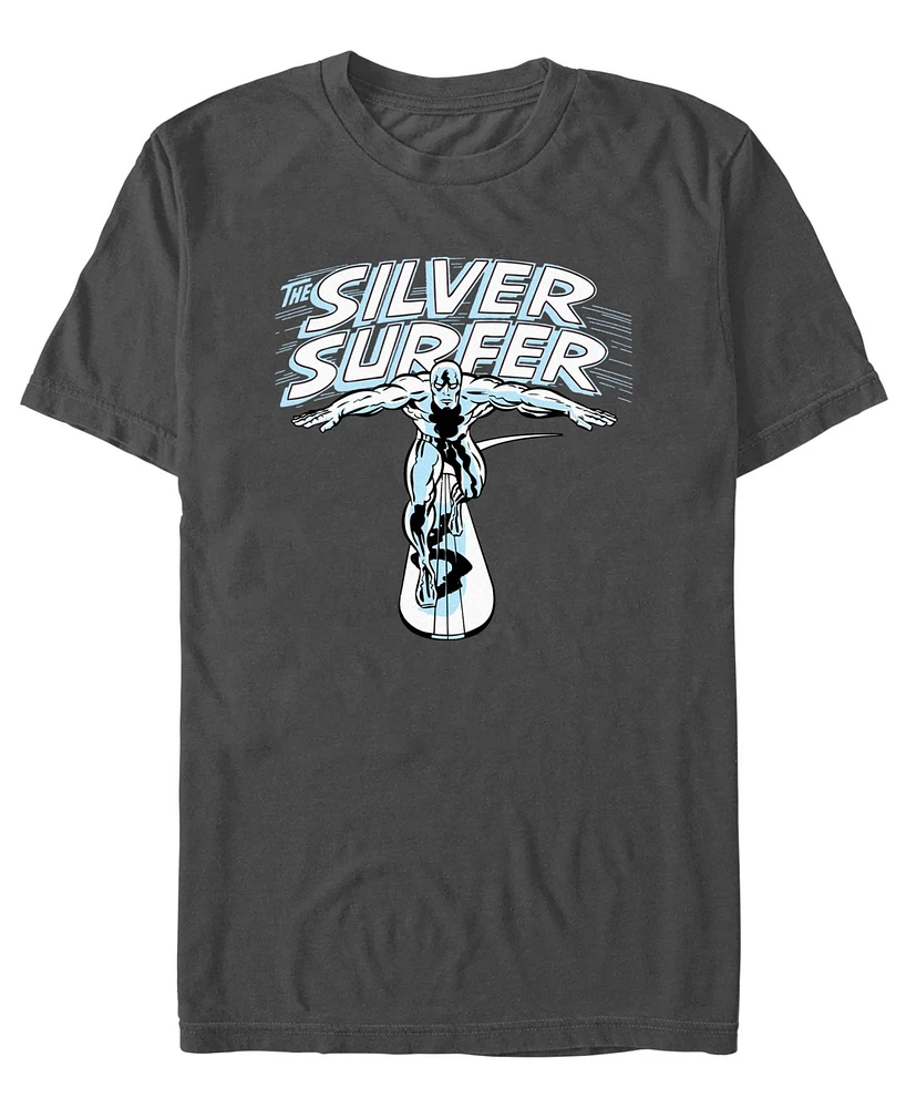 Fifth Sun Men's Silver Surfer Wordmark Short Sleeve T-Shirt
