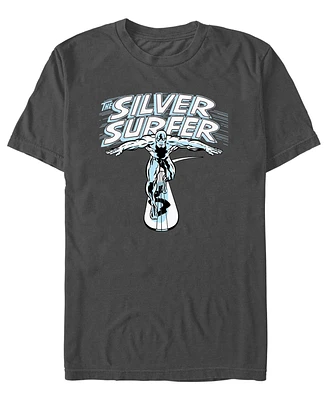 Fifth Sun Men's Silver Surfer Wordmark Short Sleeve T-Shirt