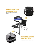 KingCamp Compact Camping Folding Chair with Side Table and Storage Pocket, Blue