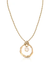 Ettika Nautical Mother of Pearl Pendant Necklace