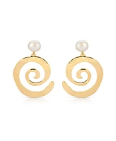 Ettika Aura Swirl Mother of Pearl Drop Earrings