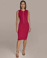 Donna Karan New York Women's Scuba Front-Zip Sheath Dress