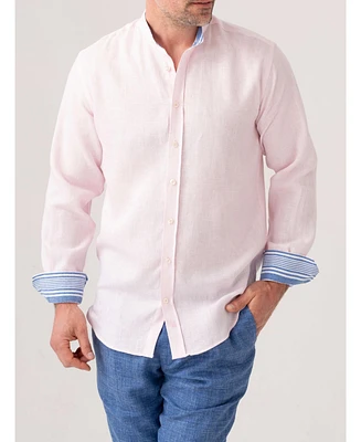 Koy Clothing Men's Long Sleeve Grandfather Collar Shirt