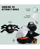 Nocciola 6 Pcs Halloween Dog Squeaky Toys for Aggressive chewers, Christmas gift,Stuffing Body Dog Toy Set for Small to Large Dogs