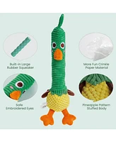 Nocciola 2-in-1 Squeaky Duck Dog Toy,Christmas gift,Cute Stuffed Dog Toys with Large Durable Rubber Squeaky Core for Aggressive Chewers