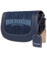 True Religion Dark Denim Logo Saddle Bag