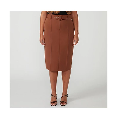 Estelle Women's Sunburst Belted Pencil Skirt