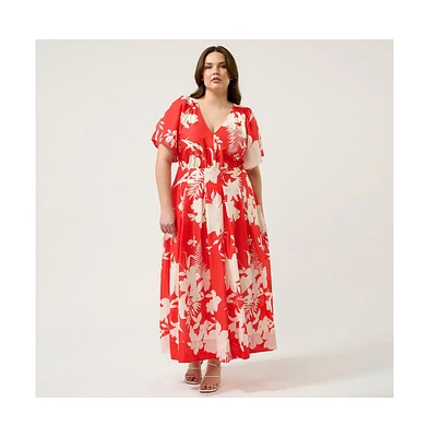 Estelle Solstice Pleated Maxi Dress
