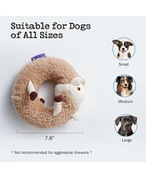 Fuzzwoof Alpaca Squeaky Plush Circle Dog Toy, Ultra-soft Fur with Built-in Ring Squeaker, Interactive Pet Toy for All Breeds Sizes.