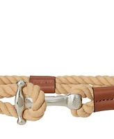 Lauren Ralph Rope Anchor-Toggle Skinny Belt