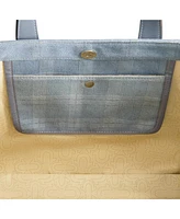 True Religion Striped Denim City Tote