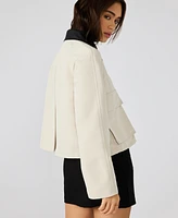 Steve Madden Women's Justina Contrast-Collar Jacket