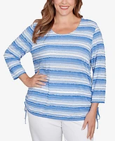 Ruby Rd. Plus Textured Stripe Drawstring Top