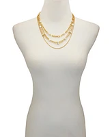 Vince Camuto Layered Gold-Tone Chain Cultivated Pearl Necklace