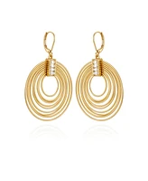 Vince Camuto Tiered Gold Hoop Earrings with Baguette Crystals