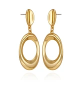 Vince Camuto Gold Tone Oval Drop Earrings
