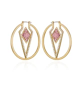 Vince Camuto Gold Tone Geometric Hoop Earrings