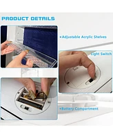 Vlsrka Led Jewelry Mirror Cabinet with Lights, Lock, and Rotating Function