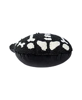 Glitzhome Halloween Hooked Skeleton Cat Shaped Pillow, 9" x 4"