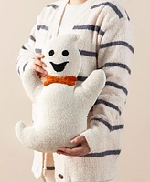 Glitzhome Halloween Hooked Ghost Shaped Pillow, 12" x 4"