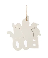 Glitzhome 14" Halloween Wooden Ghost Boo Door Hanger