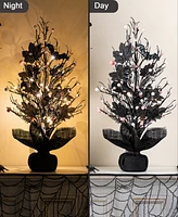 Glitzhome 20" Lighted Pink Halloween Berries Table Tree