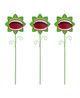 Glitzhome Halloween Metal Chomper Yard Stakes, Set of 3
