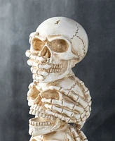 Glitzhome 18" Halloween Resin Stacked Skull Table Decor