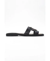 Millie Leather Buckle Slide (Women)