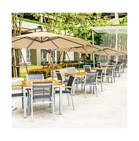 10 Feet Patio Umbrella with Crank and Solar Led Lights