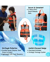 Quiksiver Uscga Life Vest for Children, Quick-Release Buckles & Leg Strap