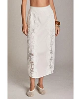 English Factory Women's Lace trimed midi skirt