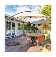 10 Feet Offset Umbrella with 8 Ribs Cantilever and Cross Base